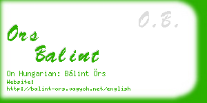 ors balint business card